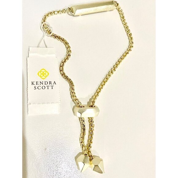 Kendra Scott Stan Drusy Bracelet Gold Multi Color Drusy Adjustable Rectangle - Picture 8 of 9